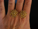 Glitzernde Fifties! Edle Ohrringe um 1950 Gold 750 Diamanten Rubine