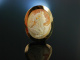 Museal! Groe Kamee Frankreich um 1820 Gold 750 Eos die Morgenrte