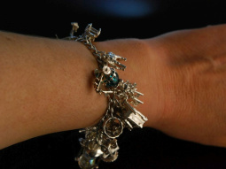 So lovely! Vintage Bettelarmband Sterling Silber Birmingham um 1970 Charm Bracelet