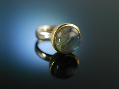 Edles Blau! Ring Silber 925 vergoldet Labradorit Cabochon 