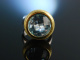 Sky Blue Topas! Massiver Ring satiniertes Silber 925 vergoldet Blautopas Schachbrettschliff