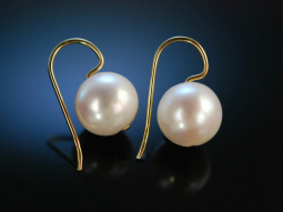 White Pearls! Ohrringe Gold 585 feine Zuchtperlen