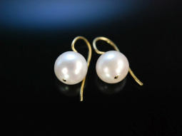 White Pearls! Ohrringe Gold 585 feine Zuchtperlen