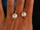 White Pearls! Ohrringe Gold 585 feine Zuchtperlen