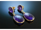Deep Purple! Ohrringe Silber 925 vergoldet Amethyste in Schachbrettschliff