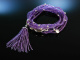 Violet Tassel! Long Amethyst necklace with detachable tassel silver 925