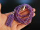 Violet Tassel! Long Amethyst necklace with detachable tassel silver 925