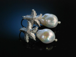 Silver Sea Stars! Seestern Ohrringe Silber 925 barocke...