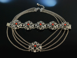 Zur Tracht! Armband und Kette Silber 835 Edel Koralle Salzburg um 1930