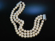 Klassische Perlen! Edles Armband 3reihig Akoya Zuchtperlen Weiß Gold 585