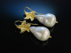 Sea Stars! Seestern Ohrringe Silber 925 vergoldet barocke Zuchtperlen Tropfen