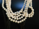 Waterfall Pearls! Collier 5reihig schimmernde Zuchtperlen Perlmutt Knebel Schlie&szlig;e