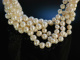 Waterfall Pearls! Collier 5reihig schimmernde Zuchtperlen Perlmutt Knebel Schlie&szlig;e