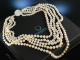 Waterfall Pearls! Collier 5reihig schimmernde Zuchtperlen Perlmutt Knebel Schlie&szlig;e