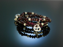 Zur Tracht! Granat Armband Silber 925 Brezn Anh&auml;nger...