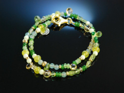 Fancy Green! Armband Silber 925 vergoldet Peridot Jade...