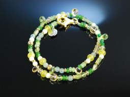 Fancy Green! Armband Silber 925 vergoldet Peridot Jade...
