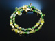 Fancy Green! Armband Silber 925 vergoldet Peridot Jade Lemoncitrin Chrysopras