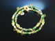 Fancy Green! Armband Silber 925 vergoldet Peridot Jade Lemoncitrin Chrysopras