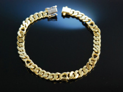 Heart Bracelet! Schweres Panzer Armband Gold 750 herzf&ouml;rmige Edelsteine