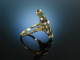 Victorian Taste! Antiker Ring um 1860 Gold 750 Diamanten Turmaline