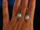 Natural Pearls! Historische Ohrringe Gold 585 Orient Perlen Diamanten 2,8 Karat um 1900