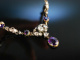 Georgian Diamond and Amethyst! Traumhaftes Collier England um 1800 Gold Diamantrosen Amethyste