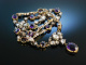 Georgian Diamond and Amethyst! Traumhaftes Collier England um 1800 Gold Diamantrosen Amethyste