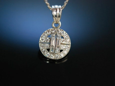 The Great Gatsby! Anh&auml;nger mit Kette um 1920 Platin Diamanten ca 1 Karat