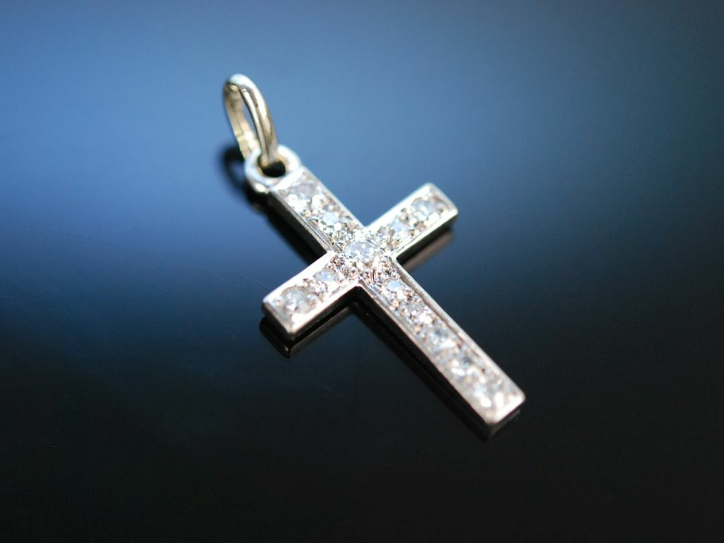 Diamond Cross! Kreuz Anhänger Gold 585 Diamanten 0,3 Karat, 359,00 €