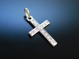 Diamond Cross! Kreuz Anh&auml;nger Gold 585 Diamanten 0,3...
