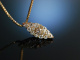 Historische Diamanten! Anhänger mit Kette um 1860 Gold 585 Altschliffdiamanten ca. 0,75 Karat