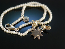 Hirsch und Edelwei&szlig;! Trachten Armband Zuchtperlen...