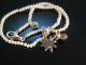 Hirsch und Edelwei&szlig;! Trachten Armband Zuchtperlen 2reihig Charms Silber 925 teilvergoldet