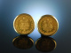 Coin Cufflinks! Manschettenknöpfe Goldmünzen Deutsches Reich 5 Goldmark Rahmung 585 um 1965