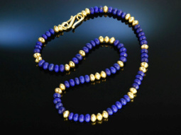 Lovely Lapislazuli! Kette Gold 750 Goldschmiedearbeit...