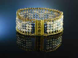 Pearl Bracelet! Goldschmiede Armband Gold 750 naturgraue...