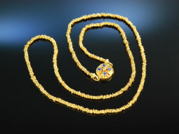 Handmade Gold Necklace! Goldschmiede Kette 45,7 Gramm Gold 900 und 750 Saphire