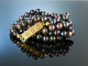 Pearl Necklace! Naturschwarze lange Akoya Zuchtperlen Kette Gold 750