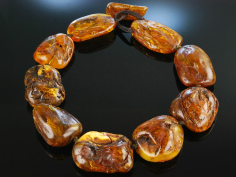 Very Big Baltic Amber! Aparte Bernstein Kette 243 Gramm Ostsee Nuggets