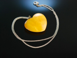 Amber Heart! Herz Anh&auml;nger mit Kette 4,8 Gramm...