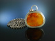 Baltic Amber Pendant! Gro&szlig;er Bernstein Anh&auml;nger mit massiver Kette Litauen um 1980 Silber 925