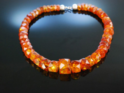 K&ouml;nigsberger Schliff! Gro&szlig;e Kette 72,9 Gramm baltischer Bernstein Silber big baltic amber Beads