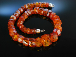 K&ouml;nigsberger Schliff! Gro&szlig;e Kette 72,9 Gramm baltischer Bernstein Silber big baltic amber Beads