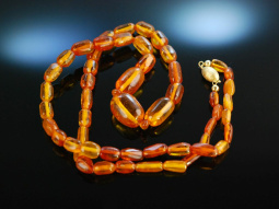 Sch&ouml;ner Baltischer Bernstein! Lange Kette baltic Amber Silber 925 vergoldet