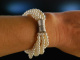 Lovely Pearl bracelet! Wundervolles Zuchtperlen Armband 6 reihig Silber 925