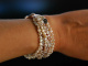 Zartes Ros&eacute;! Wundervolles Zuchtperlen Armband Silber 925 vergoldet 7 reihig
