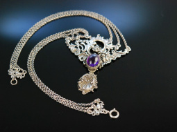 Schmuck zur Tracht! Traumhaftes Trachten Collier Silber &Ouml;sterreich um 1900 Amethyst Kette