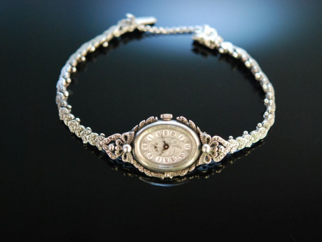 Zeitlos zur Tracht! Armbanduhr Silber 835 Handaufzug Österreich  um 1980