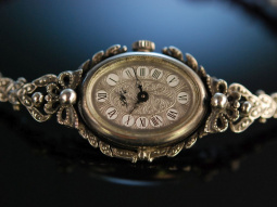 Zeitlos zur Tracht! Armbanduhr Silber 835 Handaufzug...